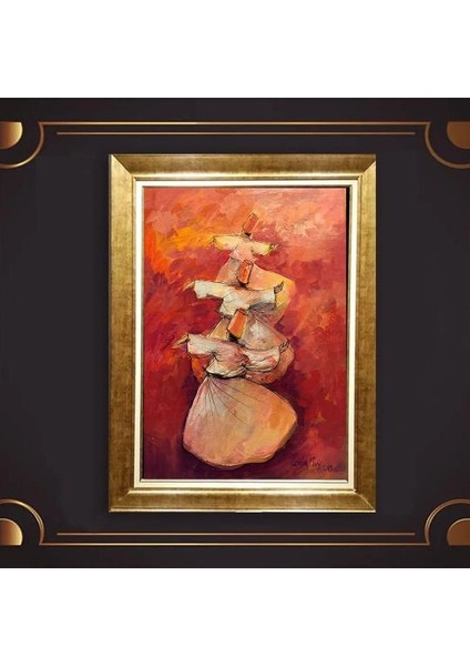 Altın Çerçeveli Paspartulu Tablo UP651