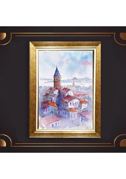 Altın Çerçeveli Paspartulu Tablo UP972