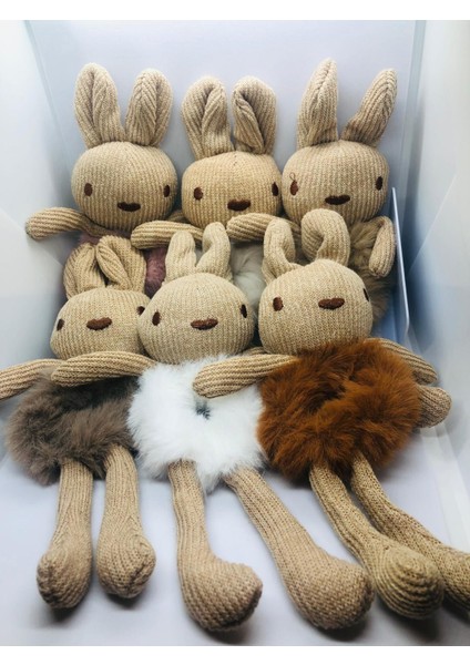 Tavşanlı & Ayıcıklı Peluş Lastik Saç Tokası 6'lı (6 Farklı Renkte) fiyatları