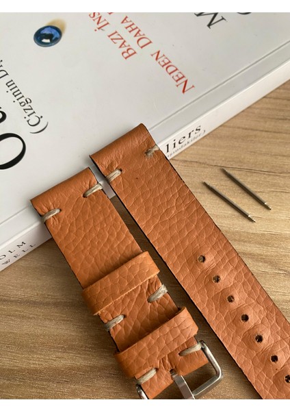El Dikişi Taba Gerçek Deri Saat KORDONU.20,22,24,26MM.GENIŞLIK Seçin. Sipariş Üzerine Üretilir.