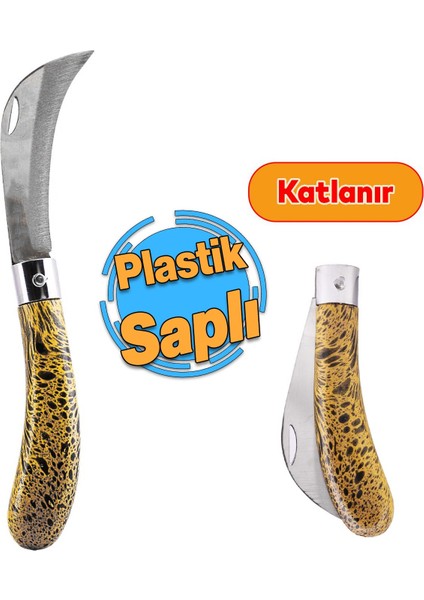 Plastik Saplı Bıçak Çakı Soğuk Aşı Macunu Profesyonel Çelik Eğri Uç Bağ Ağaç Budama Bıçağı 1 Adet