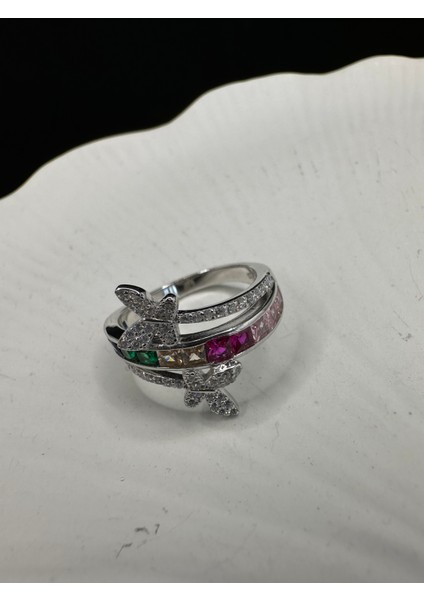 Ithal Renkli Taşlı Kelebekli Yüzük fırsatları