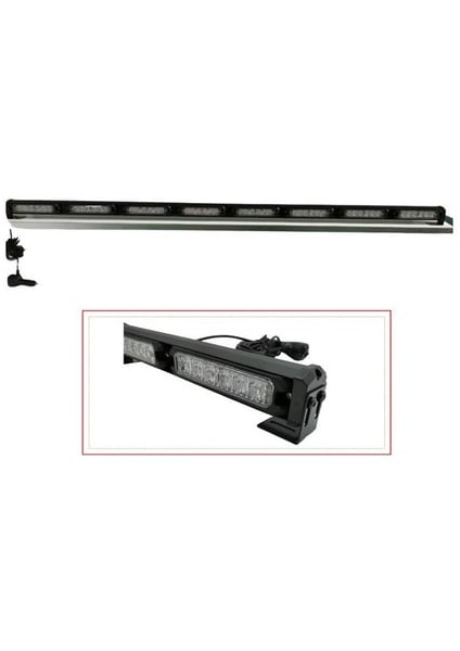 10-30V Çakar Flaş Lamba Turuncu (15 Fonksiyonlu) 120 cm