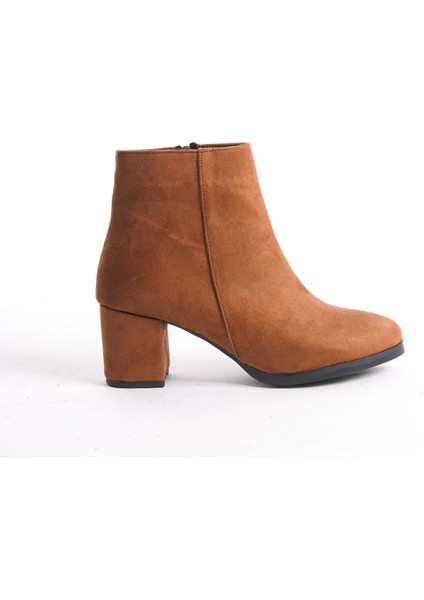 Kadın Taba Süet Düz Topuklu Kısa Bot indirimleri
