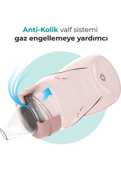 Damlatmaz Eğitici Kulplu Bardak, 270 ml, Powder Pink, 1 Adet