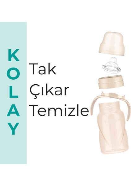Damlatmaz Eğitici Kulplu Bardak, 270 ml, Pearl, 1 Adet