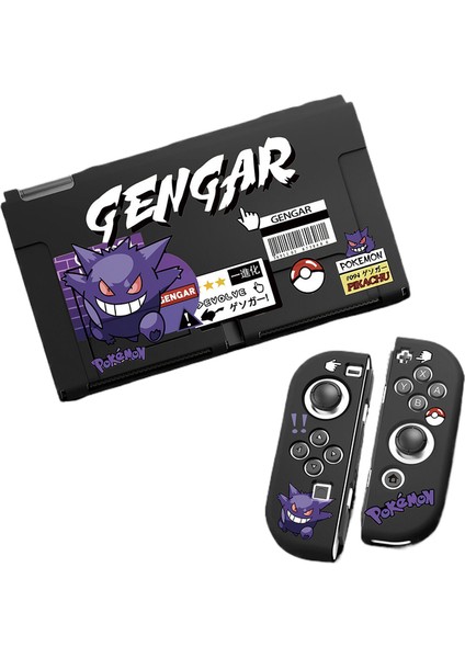 Nintendo Switch OLED Buzlu Kabartmalı Koruyucu Kılıf Tpu Yumuşak Kılıf Gengar (Yurt Dışından)