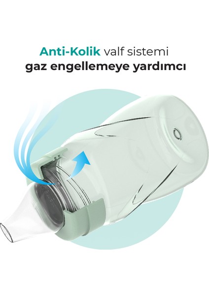 Damlatmaz Eğitici Kulplu Bardak, 270 ml, Powder Green, 1 Adet modelleri