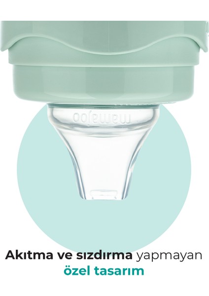 Damlatmaz Eğitici Kulplu Bardak, 270 ml, Powder Green, 1 Adet indirimleri