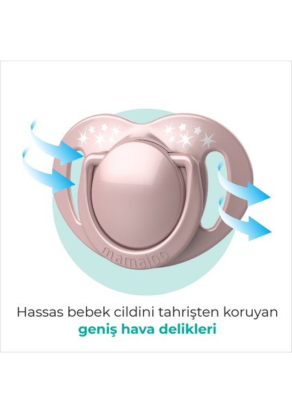 Ortodontik Damaklı Emzik, Powder Pink, 12+ Ay, Emzik Saklama & Sterilizasyon Kutulu, İkili Set