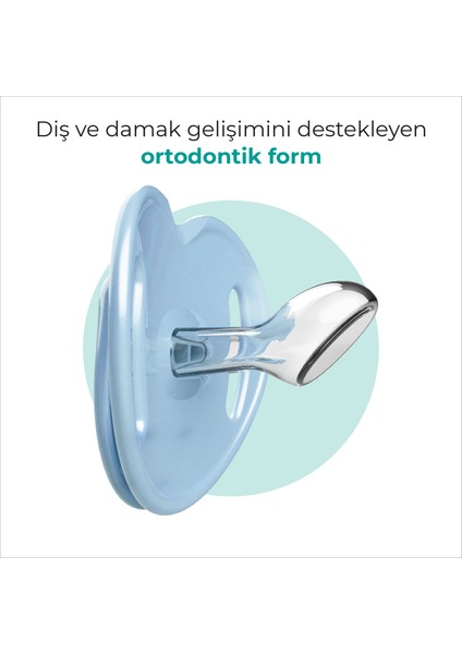 Ortodontik Damaklı Emzik, Powder Blue, 0+ Ay, Emzik Saklama & Sterilizasyon Kutulu, İkili Set modelleri