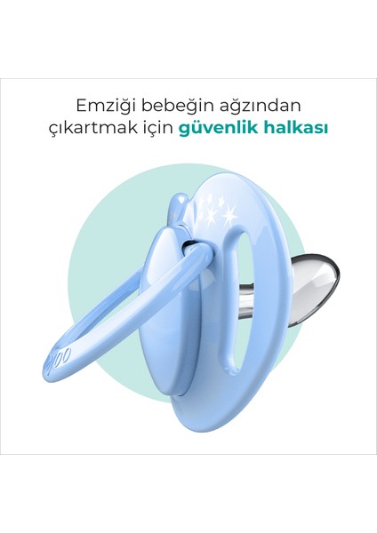 Ortodontik Damaklı Emzik, Powder Blue, 0+ Ay, Emzik Saklama & Sterilizasyon Kutulu, İkili Set fırsatları