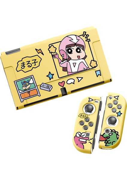 Nintendo Switch OLED Tpu Buzlu Kabartmalı Koruyucu Kılıf Crayon Shin-Chan Sarı (Yurt Dışından)