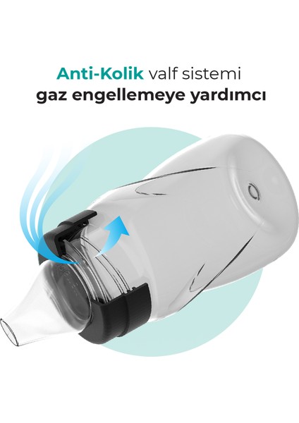 Damlatmaz Eğitici Kulplu Bardak, 270 ml, Siyah, 1 Adet