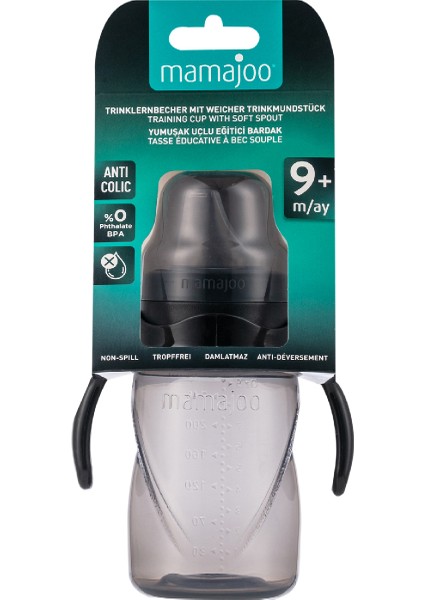Damlatmaz Eğitici Kulplu Bardak, 270 ml, Siyah, 1 Adet
