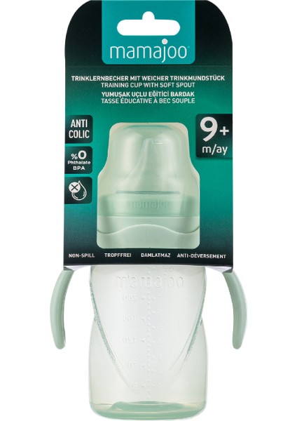 Damlatmaz Eğitici Kulplu Bardak, 270 ml, Powder Green, 1 Adet
