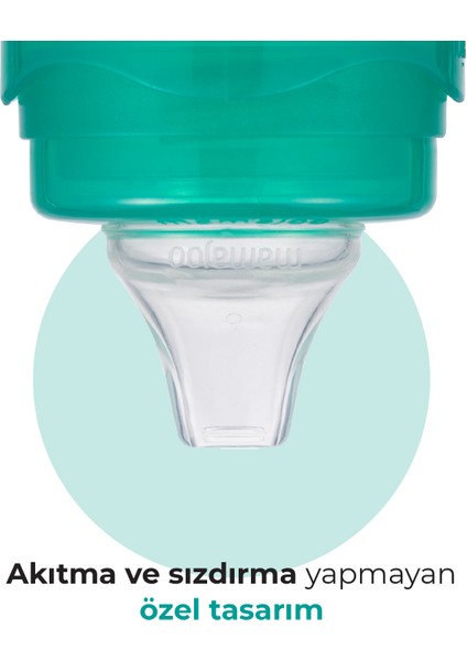 Damlatmaz Eğitici Kulplu Bardak, 160 ml, Yeşil, 1 Adet