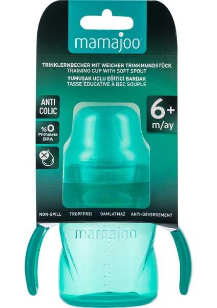 Damlatmaz Eğitici Kulplu Bardak, 160 ml, Yeşil, 1 Adet