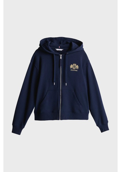 % 100 Pamuk Regular Fit Kapüşonlu Sweat Bayan Sweat WW0WW43850 C1G
