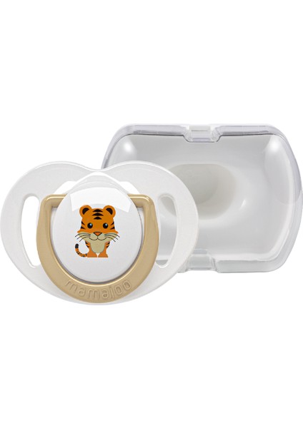 Ortodontik Damaklı Emzik, Kaplan, 6+ Ay, Emzik Saklama Kutusu, 1 Adet