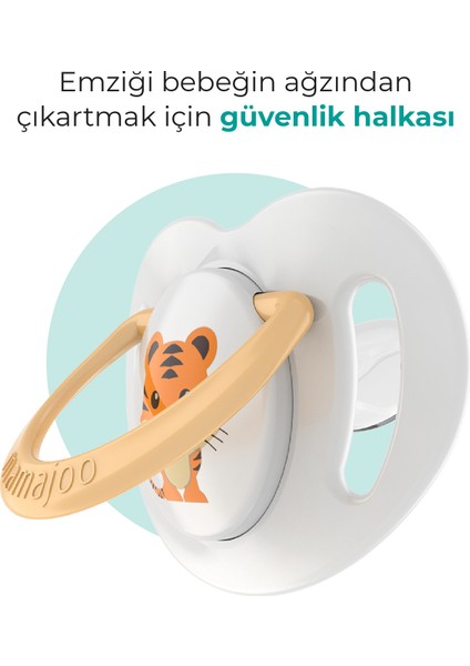 Ortodontik Damaklı Emzik, Kaplan, 6+ Ay, Emzik Saklama Kutusu, 1 Adet fırsatları
