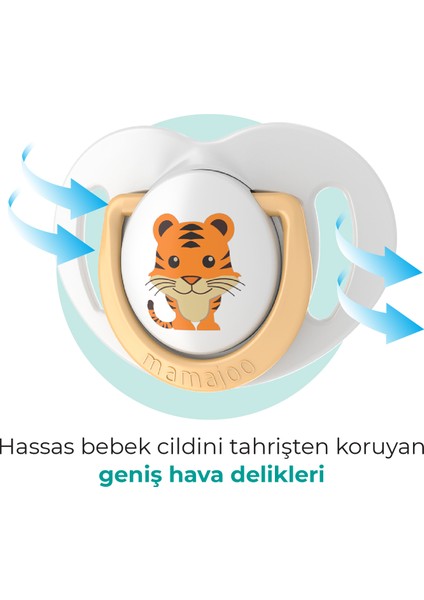 Ortodontik Damaklı Emzik, Kaplan, 6+ Ay, Emzik Saklama Kutusu, 1 Adet indirimleri