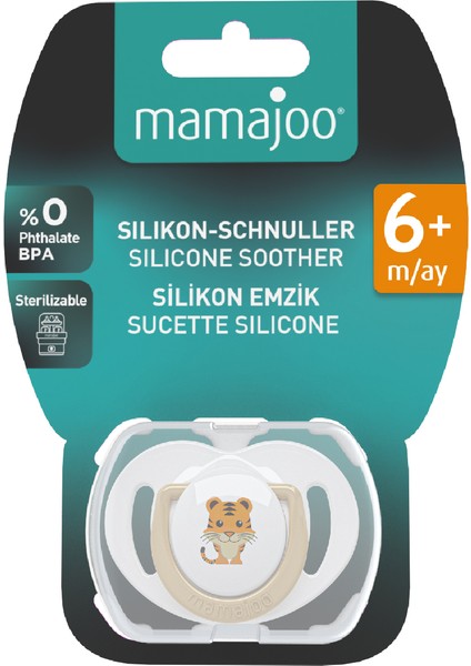 Ortodontik Damaklı Emzik, Kaplan, 6+ Ay, Emzik Saklama Kutusu, 1 Adet