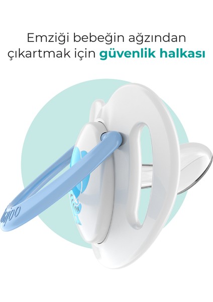 Ortodontik Damaklı Emzik, Fil, 0+ Ay, Emzik Saklama Kutusu, 1 Adet