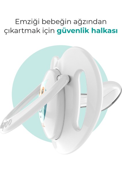 Ortodontik Damaklı Emzik, Baykuş, 6+ Ay, Emzik Saklama Kutusu, 1 Adet fırsatları