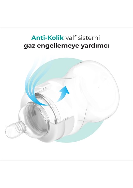 Silver Anti-Kolik Biberon 250 ml, 6 Ay+, Orta Akışlı