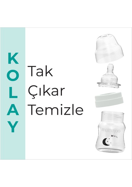 Gece & Gündüz Anti-Kolik Biberon 160 ml, Yenidoğan Bebek, 0 Ay+, Yavaş Akışlı