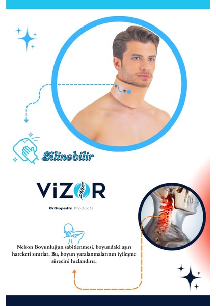 Çenelikli Nelson Boyunluk Boyun Fıtıklarında Kas Incinmelerinde / Xl Beden CODE-104 ( 2'li Paket )-Paket Içeriğinde 2 Adet Vardır