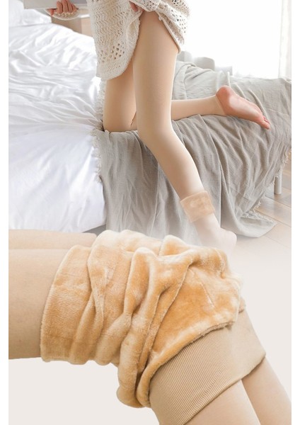 Kadın Termal Kışlık Peluş Tayt , Sıcak Tutan Içi Peluşlu Ten Rengi Tayt Içlik fırsatları