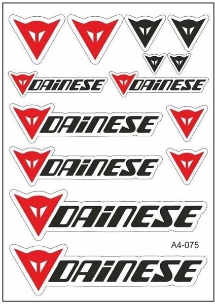 A4 Sticker 075 Tek Paket Çoklu Sticker - Dainese