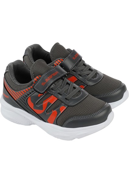 KING Erkek Çocuk Sneaker Koşu & Yürüyüş Ayakkabısı Koyu Gri / Turuncu