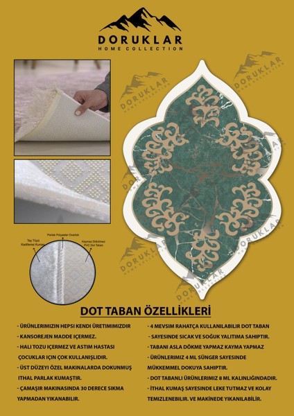 Kaymaz Taban Yıkanabilir Dijital Baskı Dekoratif Modern Desenli Elegance Serisi Lazer Kesim Dot Taban Halı ELG06 fiyatları