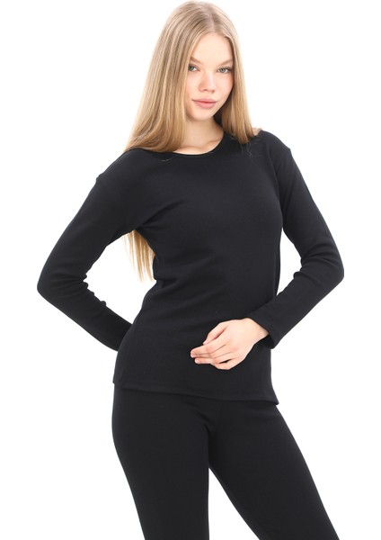 Unisex Siyah Termal İçlik Takım , Kışlık Sıcak Tutan Alt Üst Termal Takım fırsatları