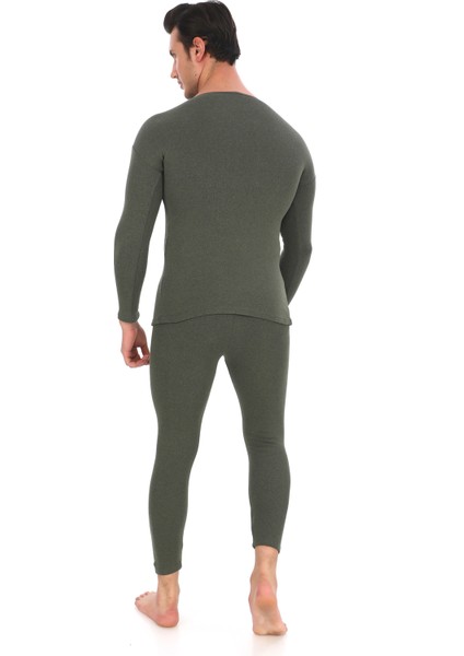 Unisex Haki Rengi Termal İçlik Takım , Kışlık Sıcak Tutan Alt Üst Termal Takım modelleri