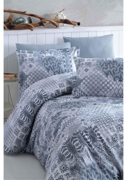 %100 Pamuk Ranforce Tek Kişilik Yorgan Paya V1 Lacivert