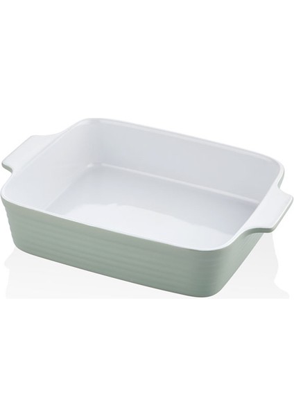 Rossallını Lıfe Brandanı Dıkdortgen Yeşil Fırın Kabı 33X23X7 cm