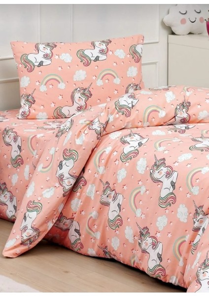Unicorn Pamuklu Tek Kişilik Çarşafı Lastikli Nevresim Tk.