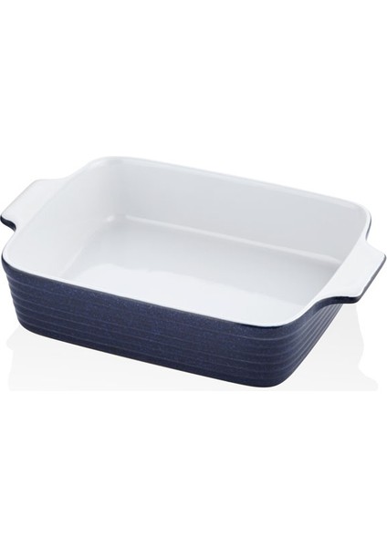 Rossallını Lıfe Brandanı Dıkdortgen Mavı Fırın Kabı 33X23X7 cm