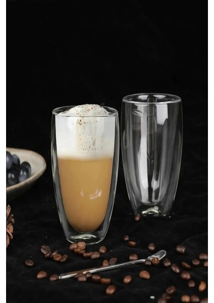 4'lü Çift Cidarlı Bardak 250 ml Ev Ofis Çay Fincanı Kahve Sunum Bardağı Dayanıklı Kupa Cam Bardak modelleri