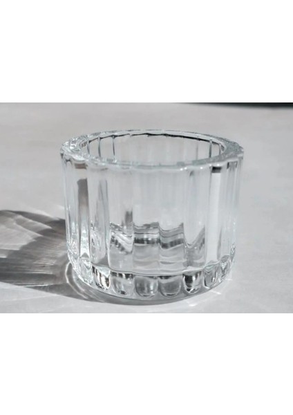 Sarı Mini Kase Lokumluk Reçellik Tealightlık Mumluk Cam 5,5 x 3,5 cm Çerezlik Günlük Vintage 1 Adet