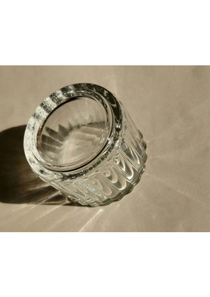 Sarı Mini Kase Lokumluk Reçellik Tealightlık Mumluk Cam 5,5 x 3,5 cm Çerezlik Günlük Vintage 1 Adet