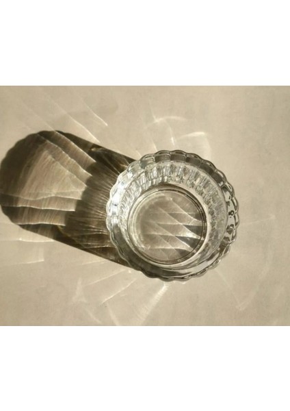 Sarı Mini Kase Lokumluk Reçellik Tealightlık Mumluk Cam 5,5 x 3,5 cm Çerezlik Günlük Vintage 1 Adet