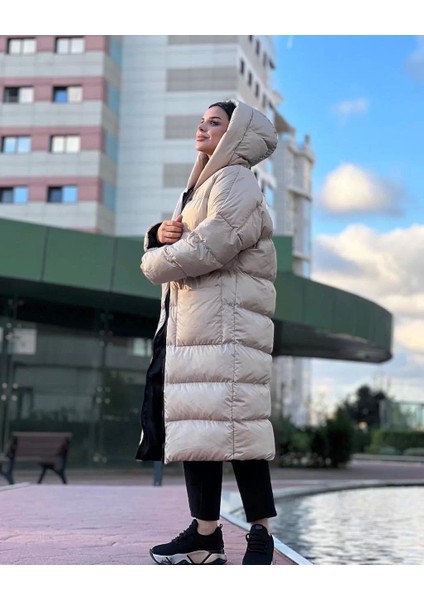 Oversize Uzun Şişme Mont