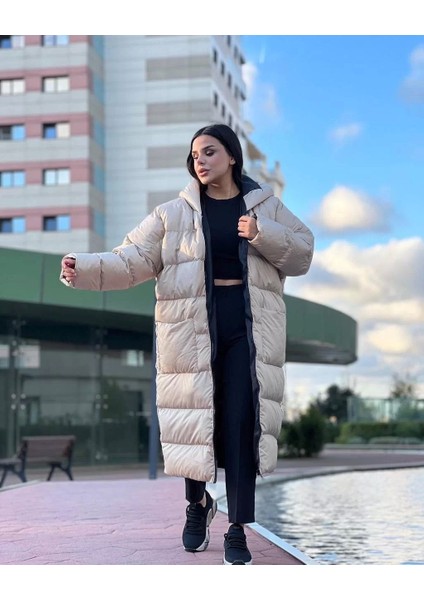Oversize Uzun Şişme Mont
