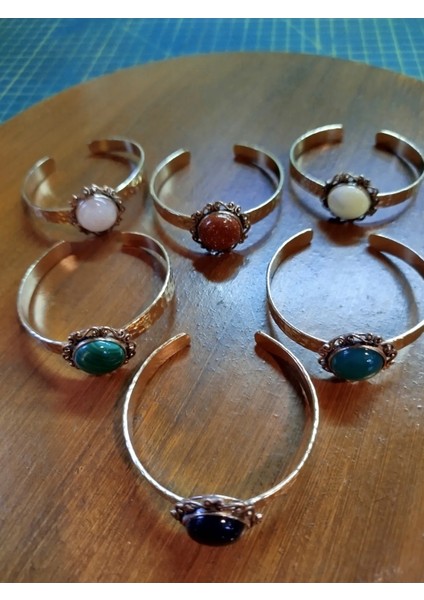 Doğaltaşlı Bronz Bileklik
