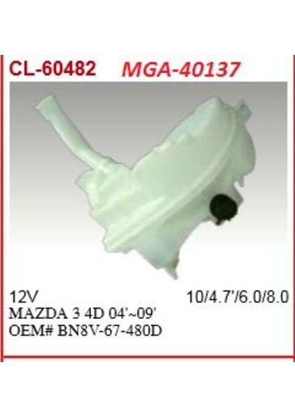 40137 Su Fıskiye Deposu Motorlu-Mazda-3 03-08 Sedan BN8V67480D